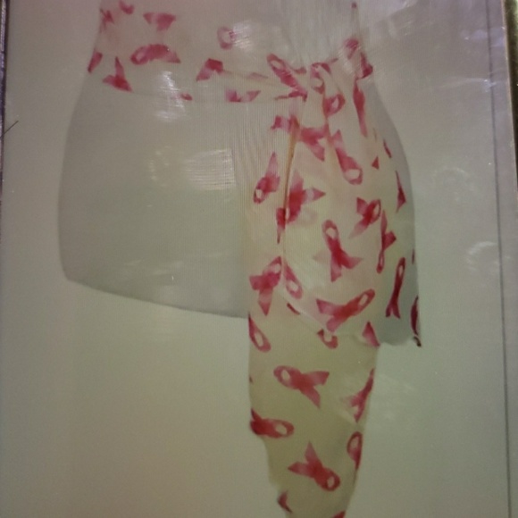 Cancer Awareness Georgette Print Scarf Belt - Picture 3 of 3